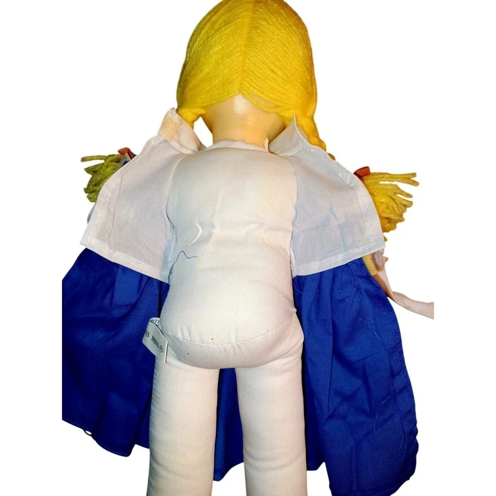 Vintage Swiss Miss Plush Doll Blonde‎ Yarn Braids Blue Sleep Eyes Smith & Margol